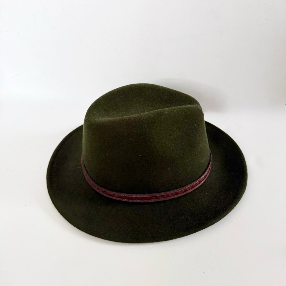 Overland Wool Green Explorer Fedora Wide Brim